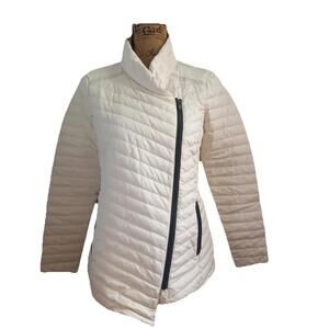 ATHLETA Women's Ivory  Puffer Winter 80% Down 20% Feathers Coat Size Small